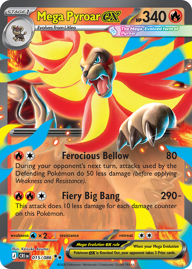 Mega Pyroar ex — Chaos Rising #015